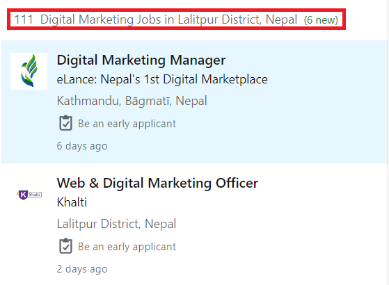 Digital Marketing Courses in Lalitpur - Job Statistics