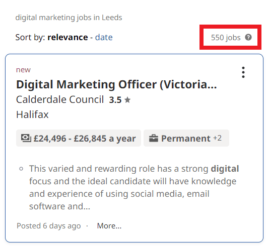 Digital Marketing Courses in Leeds - Job Statistics