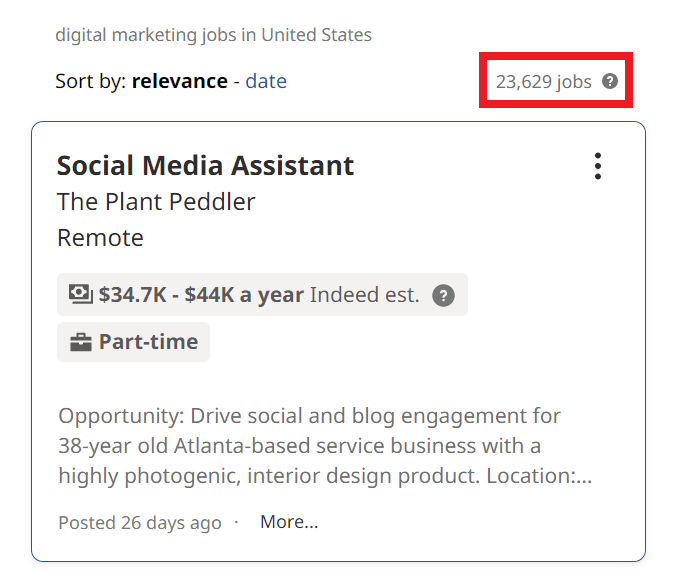Digital Marketing Courses in Little Rock - Job Statistics