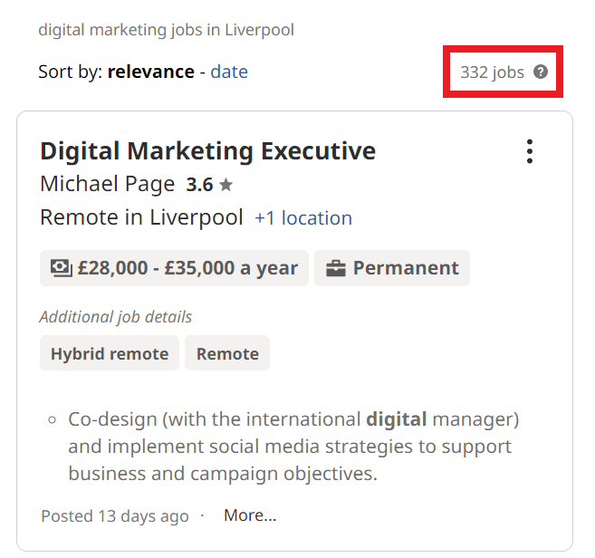 Digital Marketing Courses in Liverpool - Job Statistics