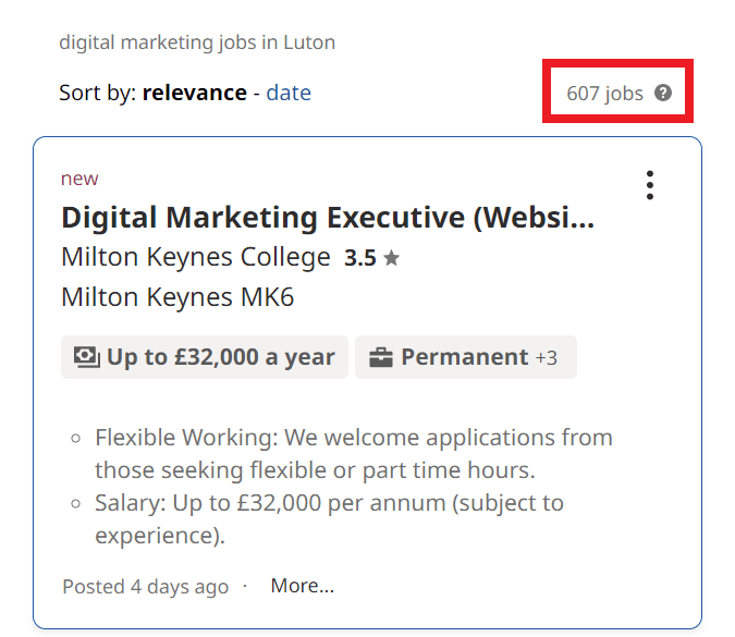 Digital Marketing Courses in Luton - Job Statistics