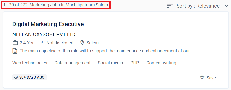 Digital Marketing Courses in Machilipatnam - Job Statistics