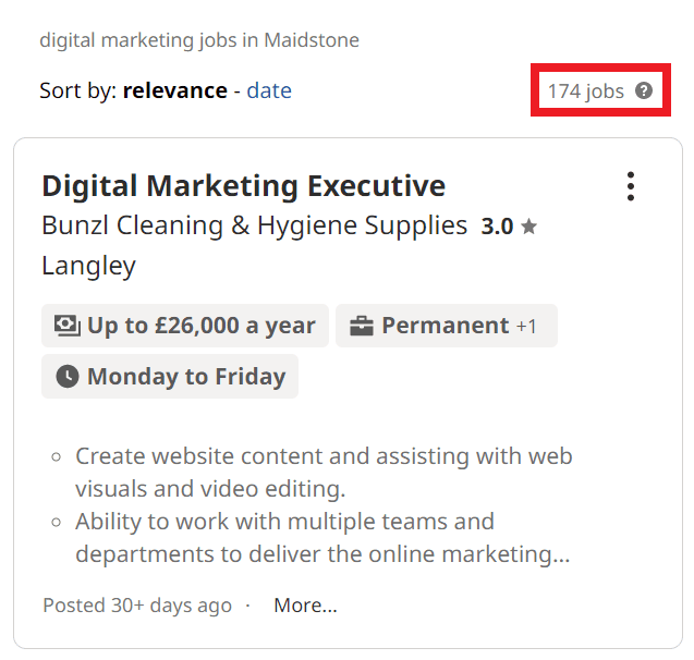 Digital Marketing Courses in Maidstone - Job Statistics