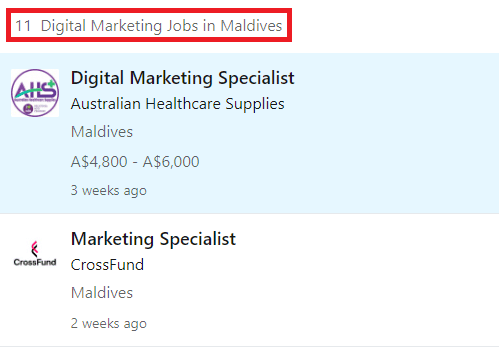 Digital Marketing Courses in Maldives - Job Statistics