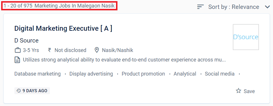 Digital Marketing Courses in Malegaon - Job Statistics