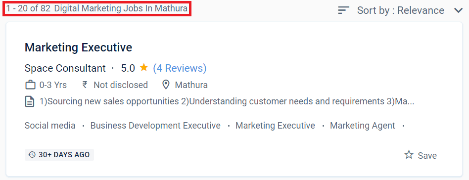 Digital Marketing Courses in Mathura - Job Statistics