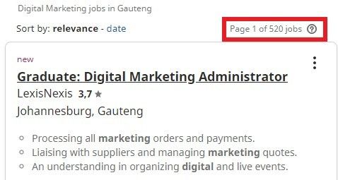 digital marketing courses in Mbombela - Job Statistics