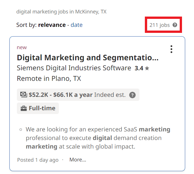 Digital Marketing Courses in McKinney - Job Statistics