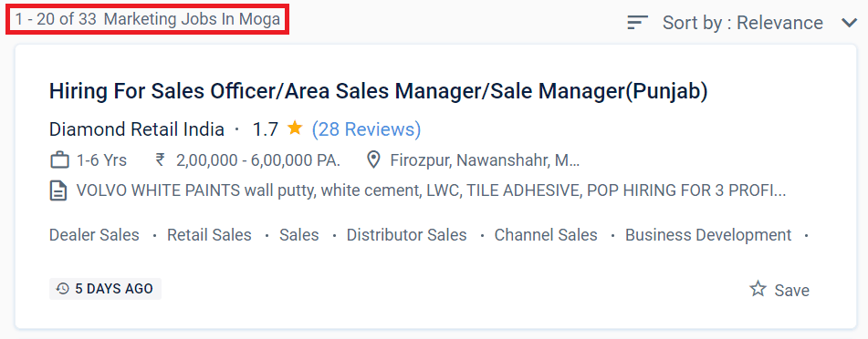 Digital Marketing Courses in Moga - Job Statistics