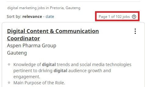 digital marketing courses in mpumalanga - job statistics