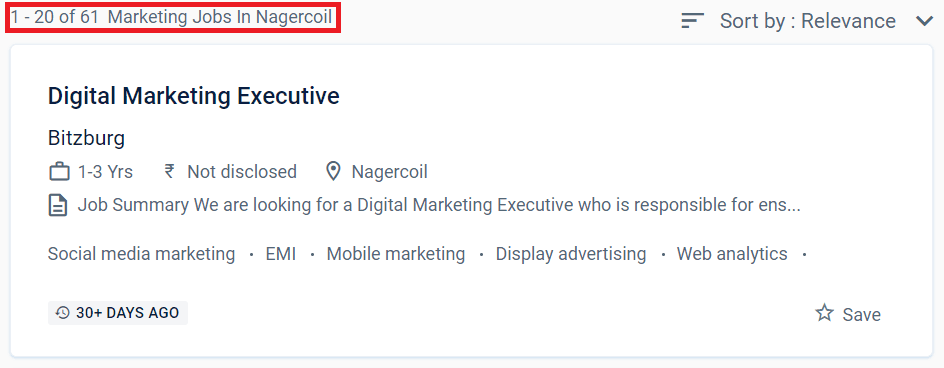 Digital Marketing Courses in Nagercoil - Job Description and Statistics