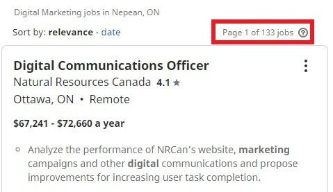 digital marketing courses in nepean - job statistics
