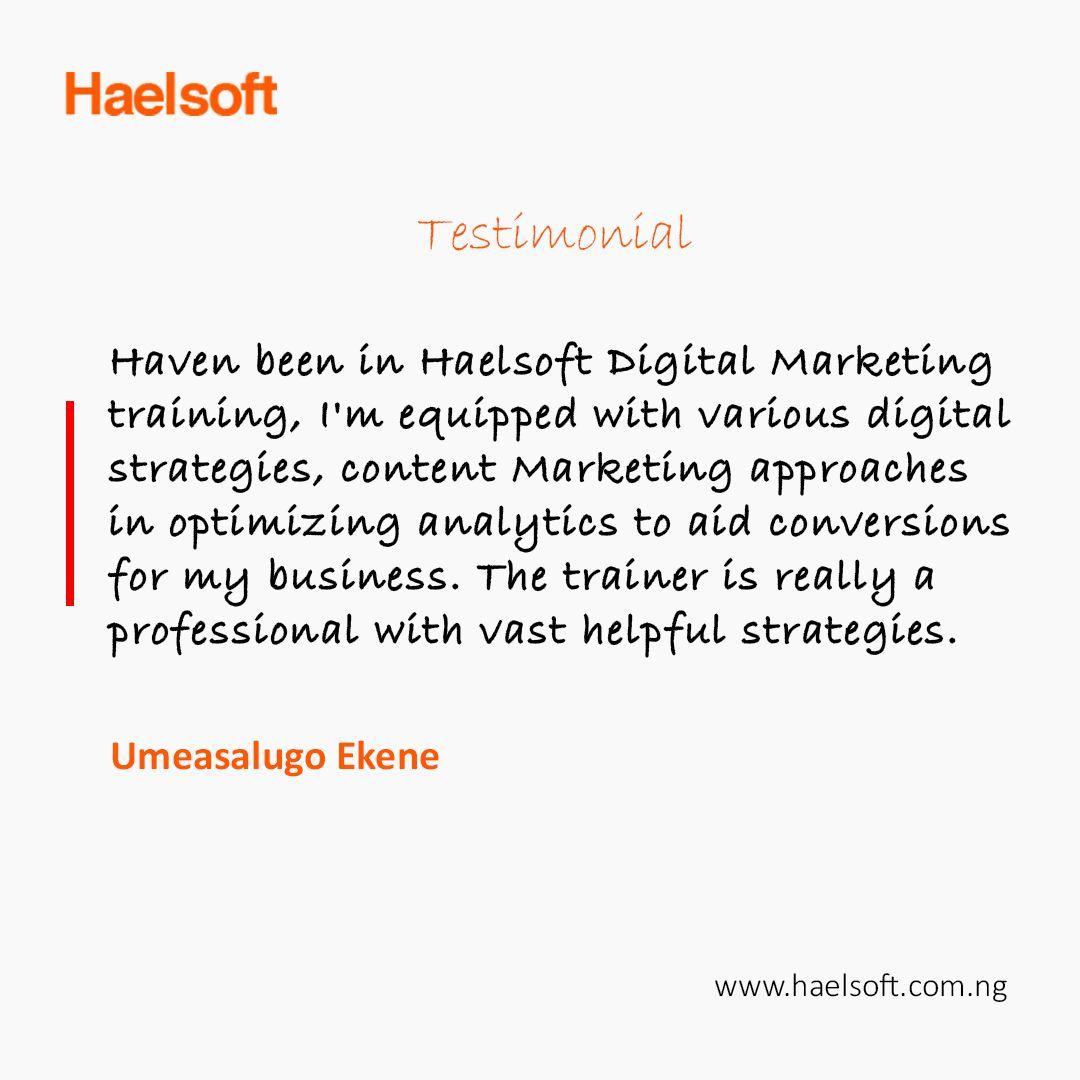 Haelsoft Testimonial umeasalugo ekene