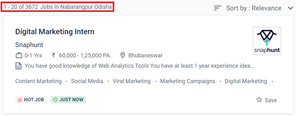 Digital Marketing Courses in Nowrangpur - Job Statistics