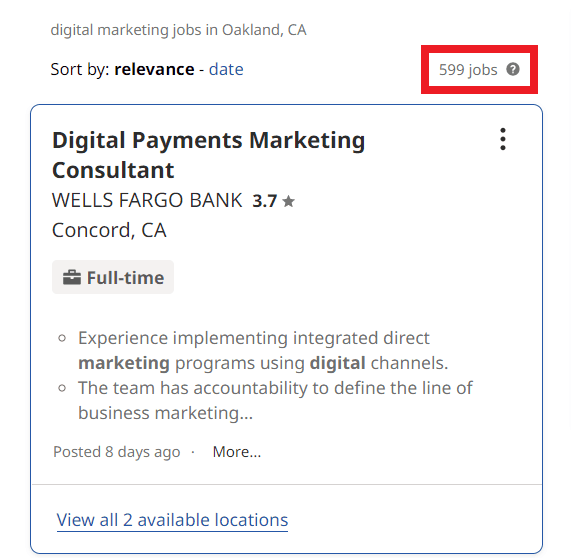 Digital Marketing Courses in Oakland - Job Statistics