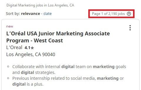 digital marketing courses in oxnard - job statistics