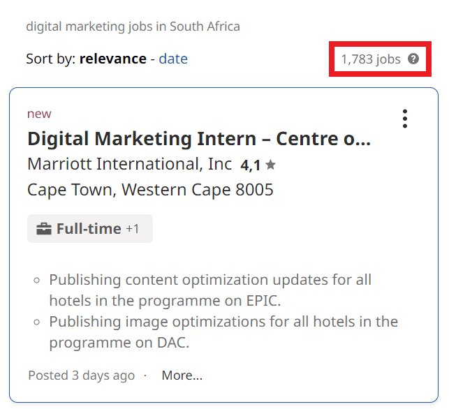 Digital Marketing Courses in Phalaborwa - Job Statistics