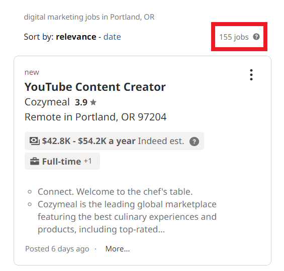 Digital Marketing Courses in Portland - Job Statistics