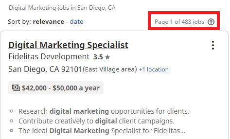 Digital Marketing Courses in San Diego - Job Statistics