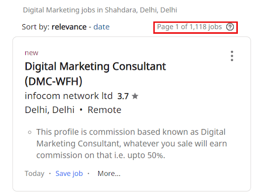 Digital Marketing Courses in Shahdara - job statistics