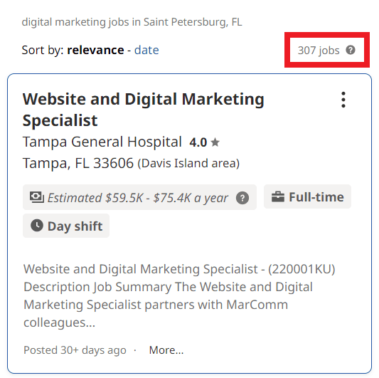 Digital Marketing Courses in St. Petersburg - Job Statistics