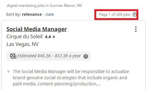 digital marketing courses in sunrise manor - job statistics