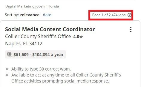 digital marketing courses in tallahassee - job statistics