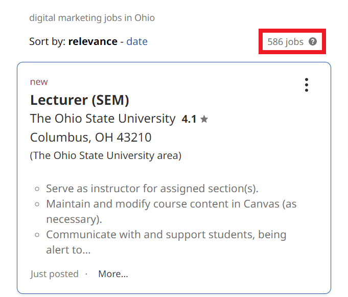 Digital Marketing Courses in Toledo - Job Statistics