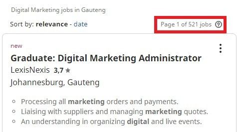 digital marketing courses in Westonaria - Job Statistics