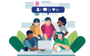 Digital Marketing Salary in Kathmandu - Animated image of a Social Media Specialist