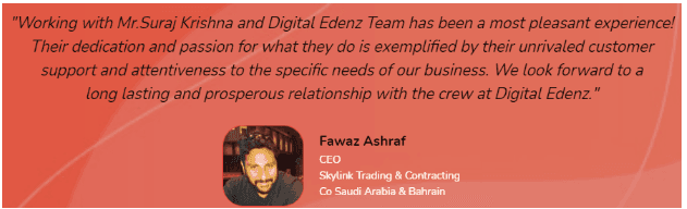 Digital Marketing Services in Trivandrum - Digital Edenz Client Review