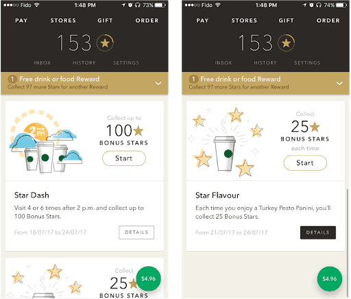 Digital Marketing Trends in India - Screenshot of starbucks app