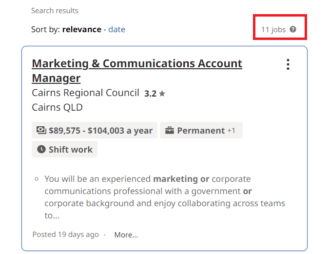 Digital marketing courses in Cairns - Job Statistics