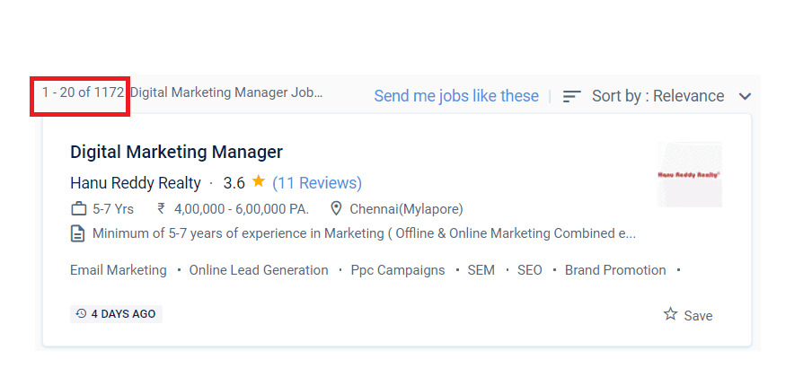 Digital marketing courses in Dindigul - Job Statistics