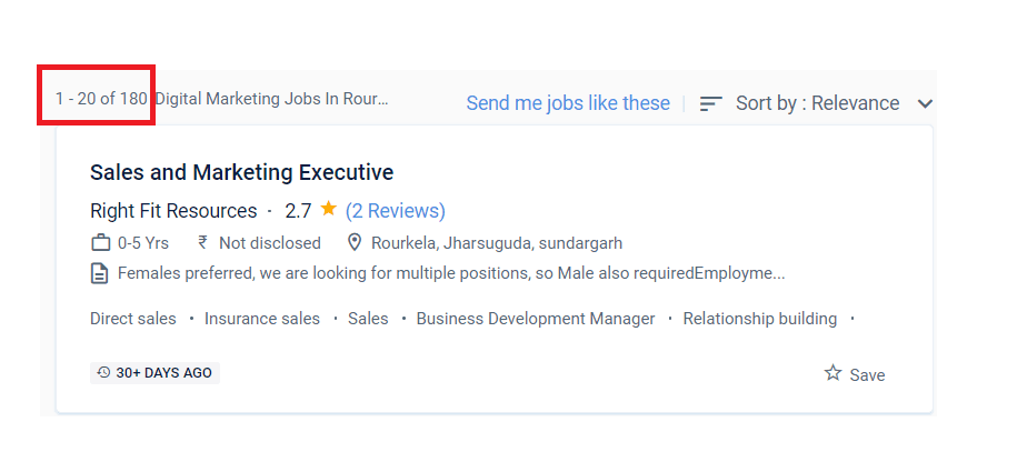 Digital marketing courses in Rourkela - Job Statistics