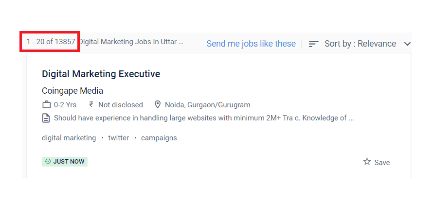 Digital marketing jobs in Chandausi - Job Staistics