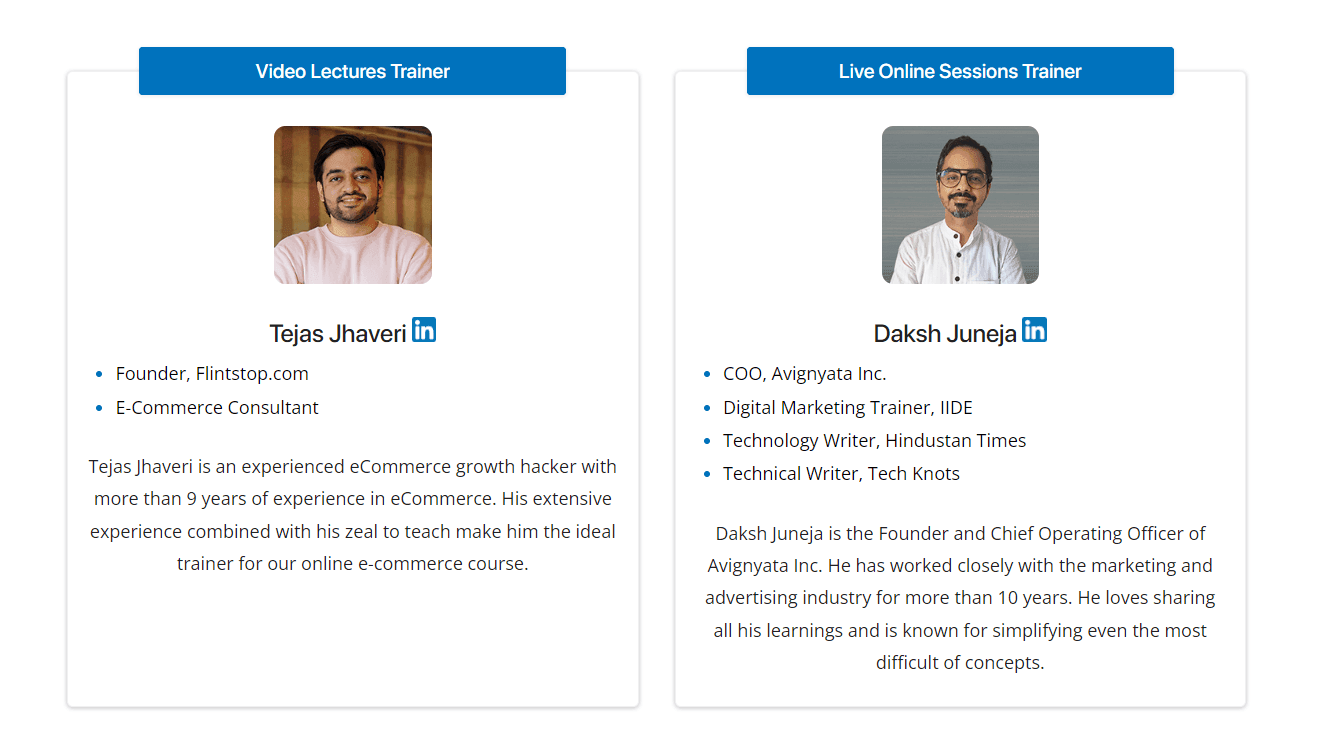 Ecommerce courses in Delhi- IIDE Faculty