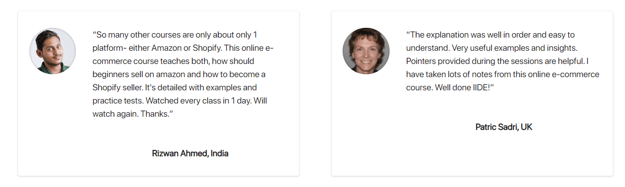 Ecommerce courses in Abu Dhabi - IIDE Student Reviews