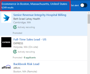 Ecommerce Courses in Boston - Job Statistics