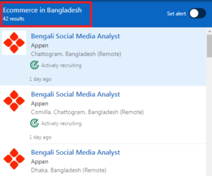 Ecommerce Courses in Chittagong - Job Statistics