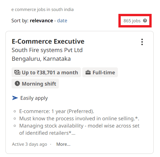 Ecommerce Courses In Kochi - Job Statistics