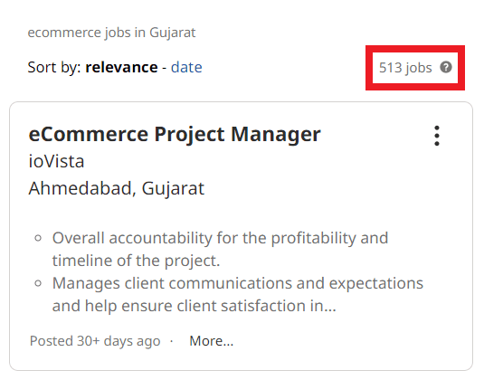 Ecommerce Courses in Surat - Job Statistics