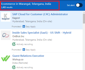 Ecommerce Courses in Warangal - Job Statistics