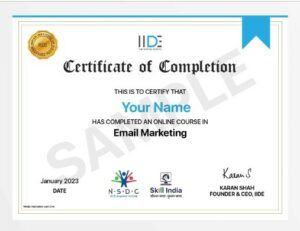Email Marketing Course Certificate