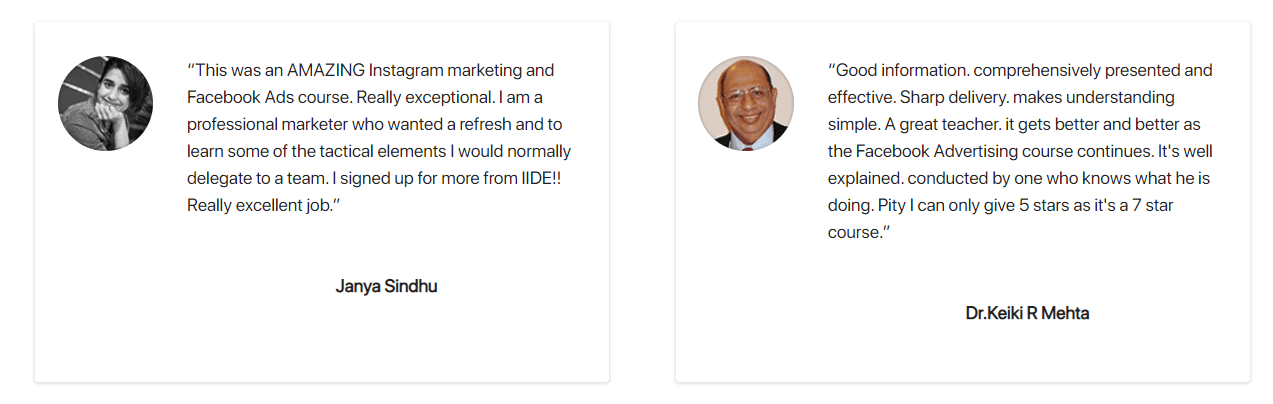 Facebook Ads Courses in Bandra - IIDE Student Reviews