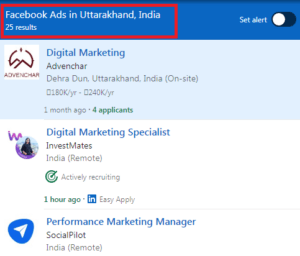 Facebook Ads Courses in Dehradun - Job Statistics