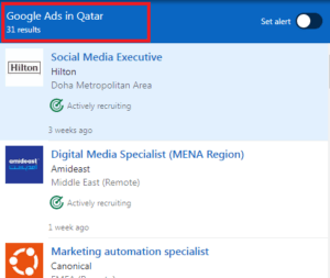 Google Ads Courses in Qatar - Job Statistics