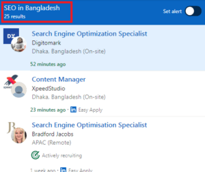 SEO Courses in Bogra - Job Statistics