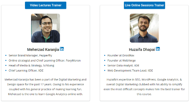 Google Analytics Courses in Bandra - IIDE Course Faculty