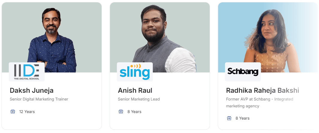 IIDE Social Media Marketing Course Trainers